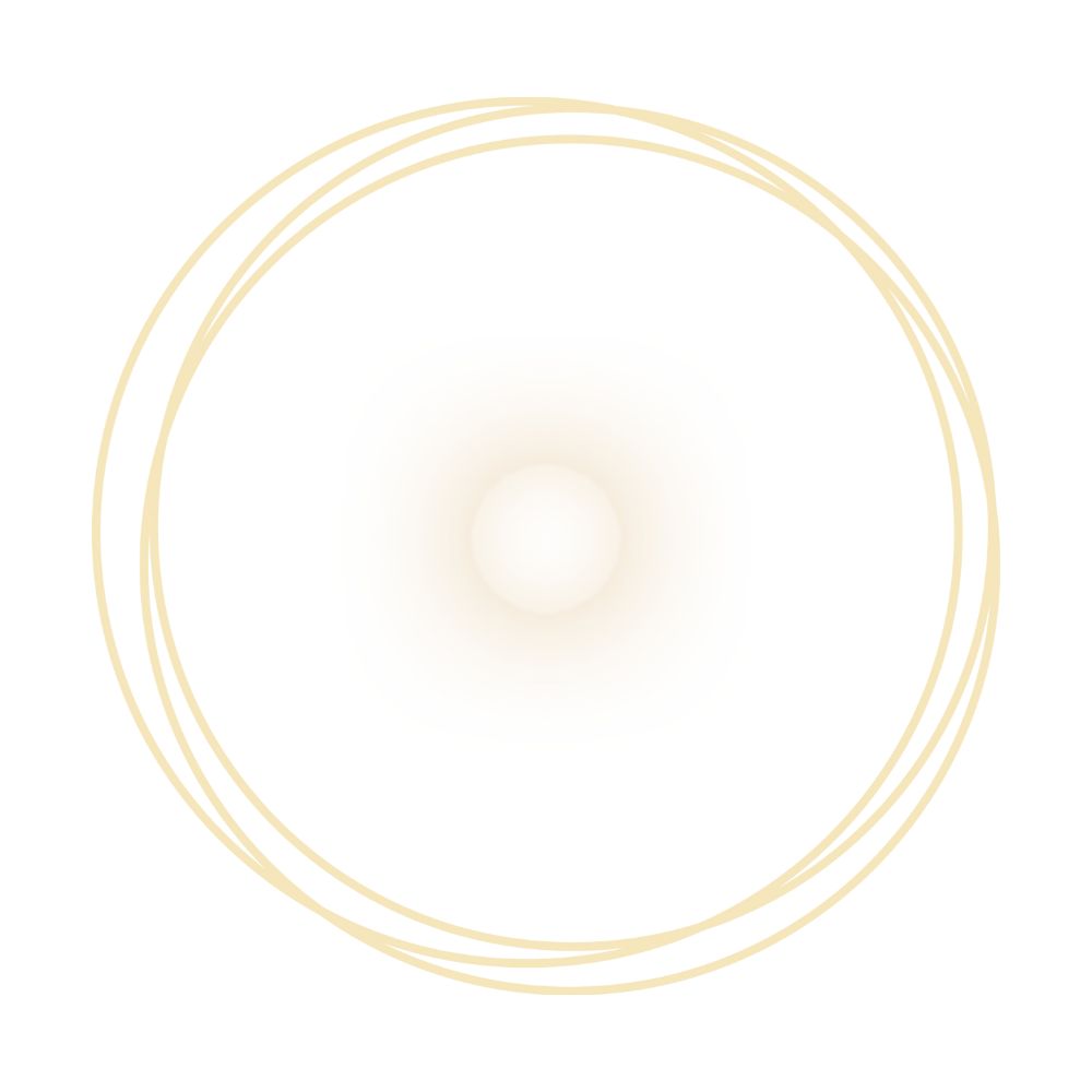 Rebirth Journey ロゴ（白地に金色の光のサークル）