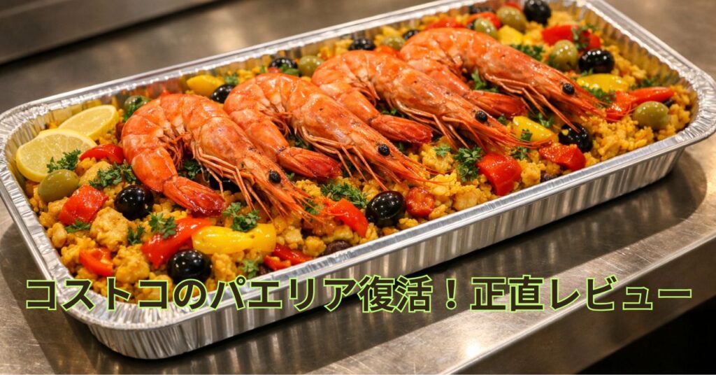 コストコのデリカパエリア1,774円・大きな海老がのった復活商品（イメージ画像）