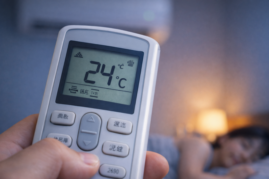 熱帯夜のエアコンの温度設定｜クーラーは26〜28度に設定するのが正解