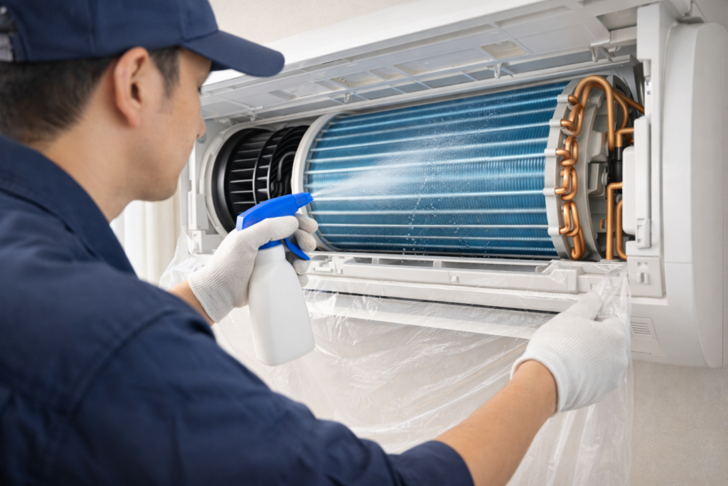 エアコンクリーニング｜自社研修済みのプロスタッフが分解洗浄で内部をきれいにする