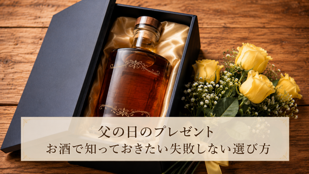 父の日のプレゼントに名前入りウイスキーのギフトボックス